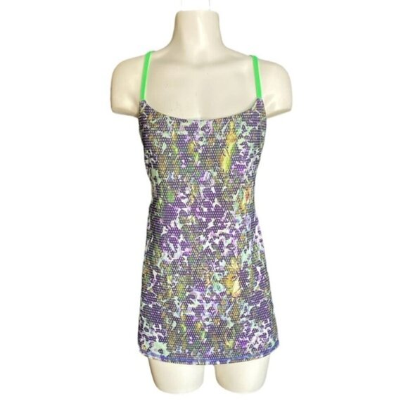 Lululemon Dancing Warrior TankFloral Sport White Multi / Pistachio size 10 - Picture 6 of 10